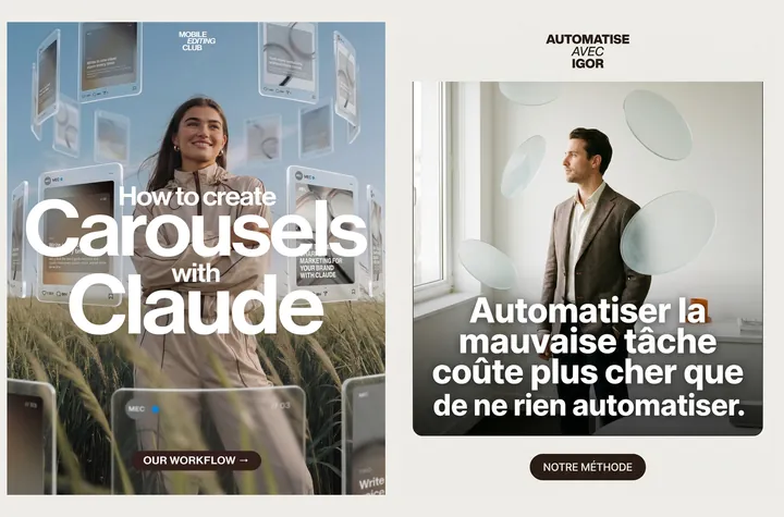 L'original admiré à gauche, sa reproduction à droite, sur le sujet « Automatisation et IA »