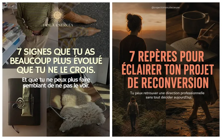 L'original admiré à gauche, sa reproduction à droite, sur le sujet « Coach en reconversion professionnelle »