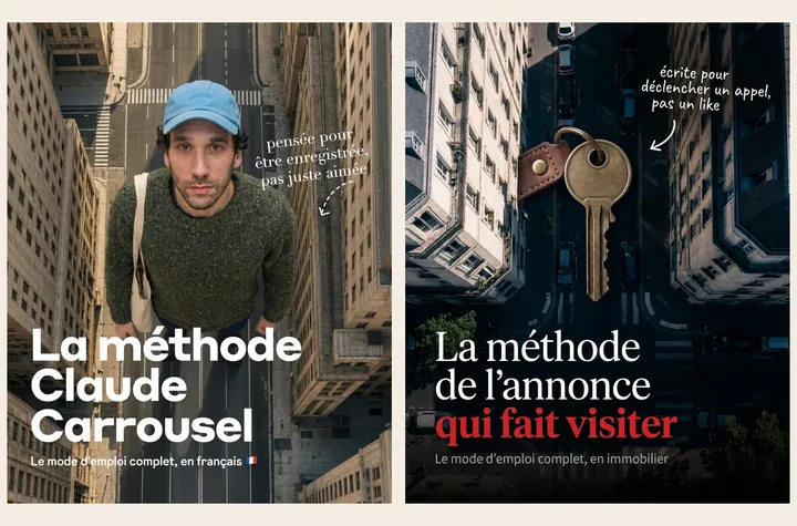 L'original admiré à gauche, sa reproduction à droite, sur le sujet « Immobilier »