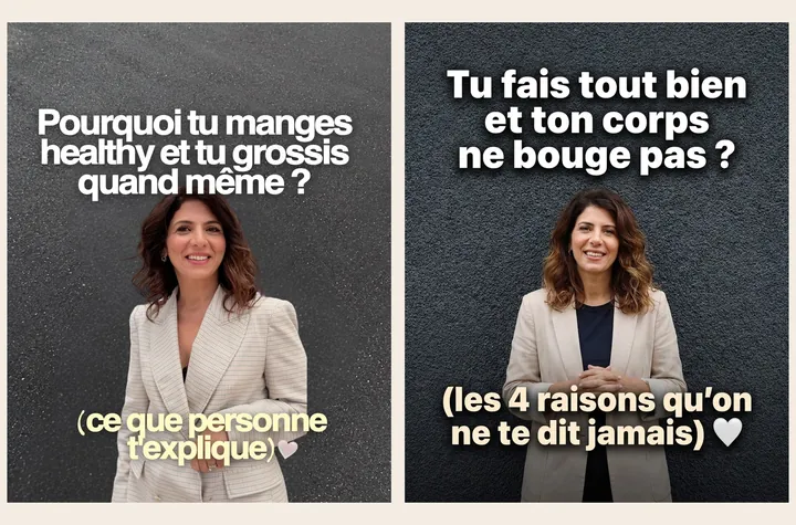 L'original admiré à gauche, sa reproduction à droite, sur le sujet « Perte de poids et métabolisme »