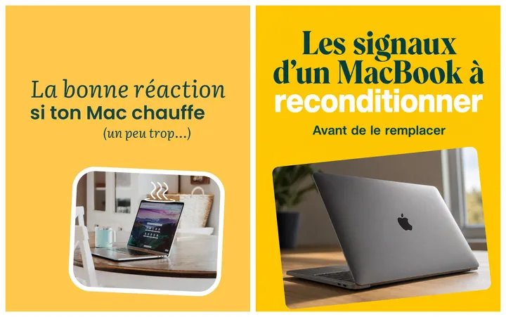 L'original admiré à gauche, sa reproduction à droite, sur le sujet « Reconditionnement de MacBook »